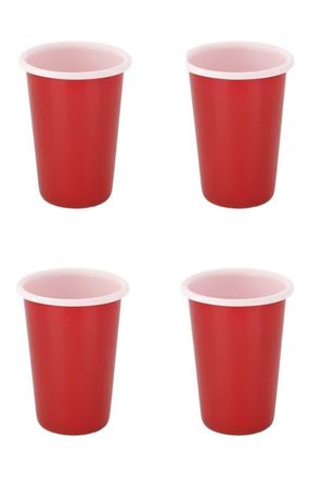 Elifle Two Tone Large Enamel Tumbler - Set of 4 in Red & Pink at Nordstrom