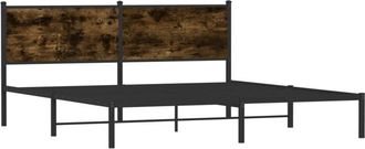 vidaXL Metal Bed Frame without Mattress Smoked Oak 160x200 cm vidaXL