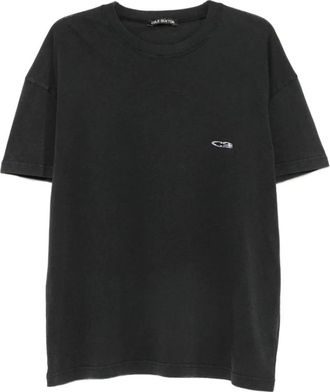 Cole Buxton Tops, Heren, Zwart, S, Katoen, Logo Geborduurd T-shirt