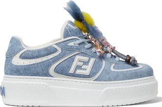 Fendi Sneakers, female, Blue, Size: 10 US Match Sneakers
