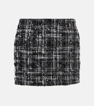 Rotate Sequined bouclé miniskirt