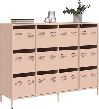 vidaXL Aparador De Acero Laminado En Fr&iacute;o Rosa 135x39x103,5 Cm Vidaxl