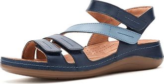 Clarks Cecily Mix Womens Sandals Blue Combi Leather : 6.5 B - Medium