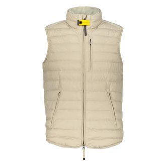 Parajumpers Waistcoats, male, Beige, L, Beige Quilted Zippered Sleeveless Vest