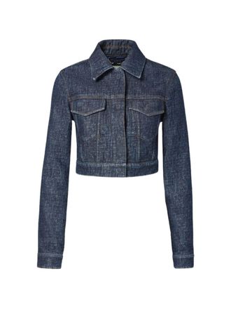 Fendi Womens Denim Cotton Jacket - Dark Blue - Size EU 38 (Womens)