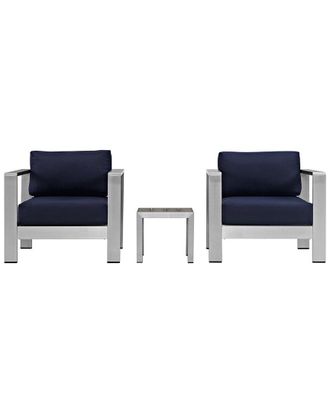 ModWay Discontinued Modway Outdoor Shore 3Pc Outdoor Patio Aluminum Set