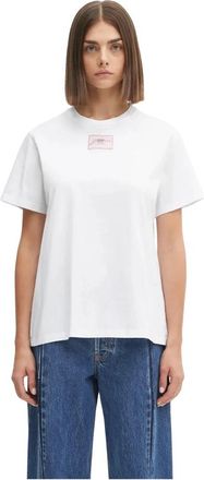 Ganni Tops, Dames, Wit, S, Katoen, Basic Jersey Relaxed T-shirt