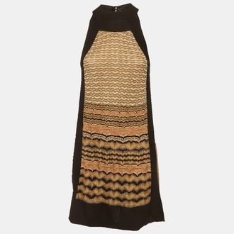 M Missoni Multicolour Lurex Knit High Neck Mini Dress