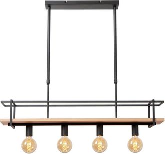 Lucide MILONGA Dimmable Stylish Scandinavian Hanging Pendant Light 4xE27 in Black