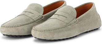 Tod's Mocassins van Veloursleer met Rubberen Zool - Heren - Loafers - Groen - 40 1/2 EU - Leer - Schoenen