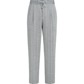 Brunello Cucinelli Trousers with drawstring and double pleats in Medium Grey at Nordstrom, Size 48 It