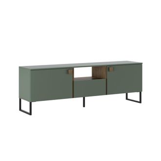 Oresteluchetta Mueble tv verde/noce crudo 2 puertas 1 caj&oacute;n 60x179x40