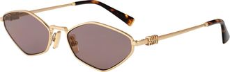 Miu Miu 0MU Metal Cat-Eye Sunglasses - Gold