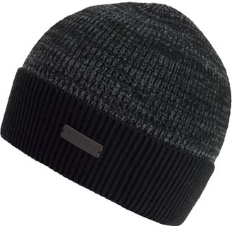 Chillouts Strickm&uuml;tze CHILLOUTS Moritz Hat, schwarz, Rippstrick, Materialmix, M&uuml;tzen Strickm&uuml;tze, Feiner Rippenstrick in melierter Optik