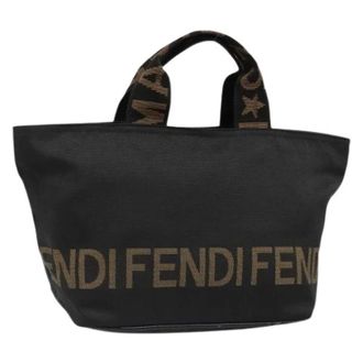 Fendi Pre-owned Canvas Hand Bag - Dames - Pre-owned - Zwart - Maat: ONE Size Leer