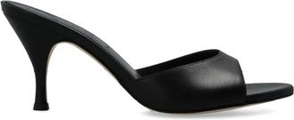 Aeyde Samia Muiltjes met Hak - Dames - Muiltjes - Zwart - 39 1/2 EU - Leer - Schoenen