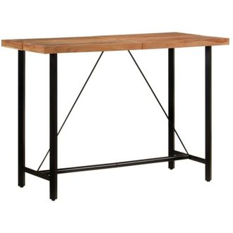 vidaXL Tavolino da Bar 150x70x107 cm Legno Massello di Acacia e Ferro