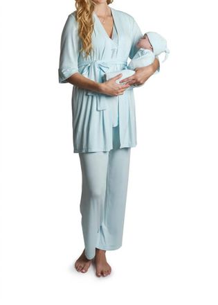 Everly Grey Analise 5 Piece Pajama Set In Whispering Blue