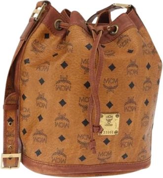 MCM Pre-owned Bucket Bags, female, Brown, Size: ONE SIZE Pre-owned Bucket Bag