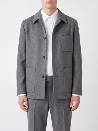 Lardini Pure Cashmere Shirt Jacket with Patch Pockets and Classic Collar