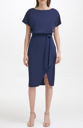 Kensie Tie Front Blouson Dress in Navy at Nordstrom Rack, Size 4