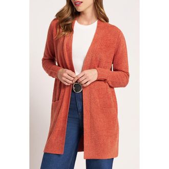 Matty M Claire Longline Open Front Cardigan in Sienna Orange at Nordstrom, Size X-Large