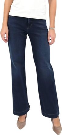 Brax Maine Wide Leg Pants In Used Dark Blue