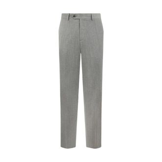 Brooks Brothers Virgin Wool Blend Trousers - male - Brooks Brothers - Slim-fit Trousers - Gray - W36 - Trousers