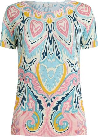 Etro floral-print silk jumper - women - Silk/Elastane - 40 - Blue