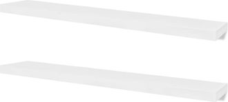 vidaXL Vidaxl - Estantes Flotantes De Pared 2 Uds Mdf Blanco Para Libros/dvd