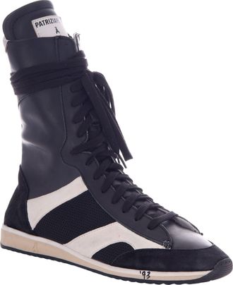 Patrizia Pepe Womens High-Top Sneakers Black-White Trainers Black/white