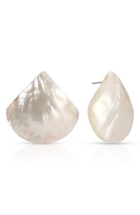 Ettika Rising Tide Mother-of-Pearl Earrings in Pearl/gold at Nordstrom