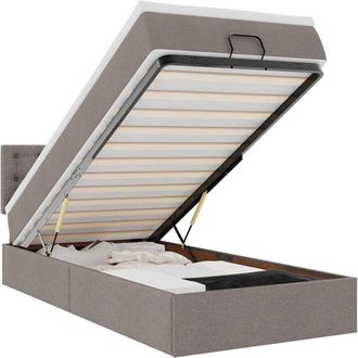 vidaXL Estructura De Cama Otomana Colch&oacute;n Tela Gris Pardo 80x200cm Vidaxl