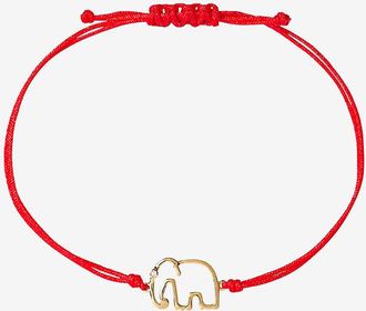 Yvonne Léon Kordelarmband mit Gold und Diamant Elephant Fil