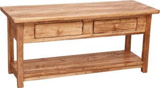 Biscottini International Biscottini - Mueble Porta Tv Estilo Country De Madera Maciza De Tilo Acabado Con Efecto Natural 110 X40x50 Cm