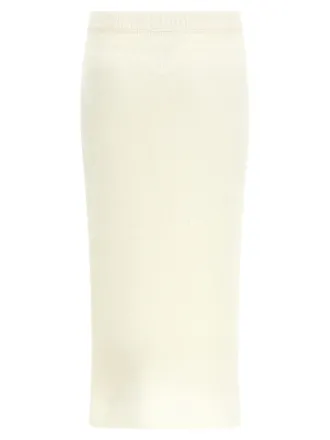 Alessandra Rich Carded Mohair Knit Skirt - Cream
