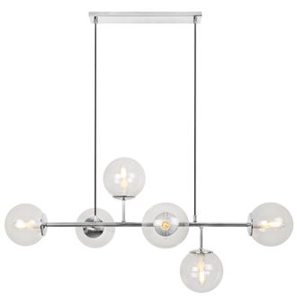 OEM L&aacute;mpara De Techo Siena Cromada 6 L&aacute;mpara Plana Luz E14 Brazos De Largo