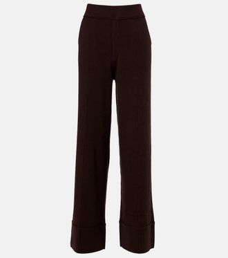 Jardin Des Orangers High-rise wool and cashmere wide-leg pants