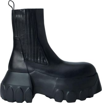 Rick Owens Beatle Mega Tractor Boots - Heren - Chelseaboots - Zwart - 45 EU - Leer - Schoenen