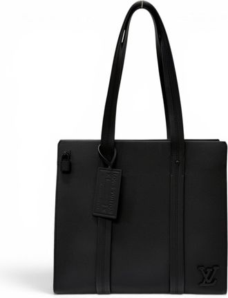 Louis Vuitton Black Leather Tote Bag (Pre-Owned)