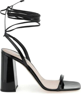 Miu Miu Black Calfskin Strap-On Womens Sandals