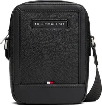 Tommy Hilfiger Borsa messenger con placca logo - Nero