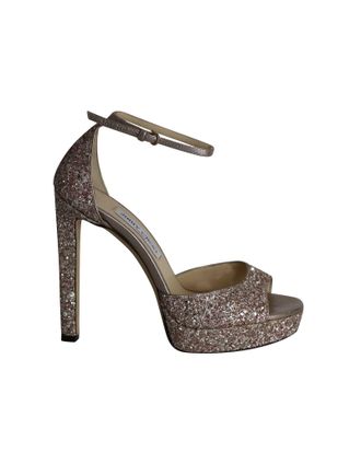 Jimmy Choo London Platform Sandals in Pink Glitter