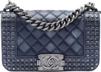 Chanel Pre-owned Boy Flap Bag - Dames - Vintage Schoudertas - Blauw - ONE Size - Leer - Vintage