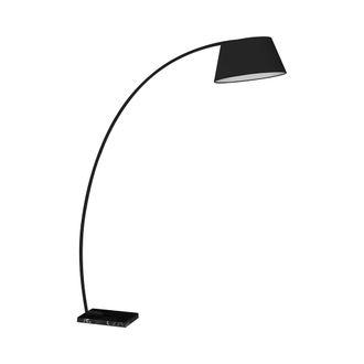 Oresteluchetta L&aacute;mpara De Pie Arco De Metal Negro Con Base De M&aacute;rmol H205 Cm Stelo