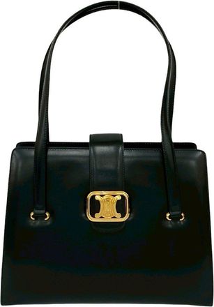 Celine Black Leather Handbag Shoulder Bag Tote Bag (Pre-Owned)