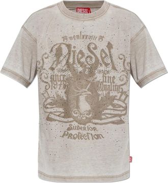 Diesel T-Norm-Aa 8 T-Shirt - Heren - T-shirts - Beige - L - Katoen - Tops