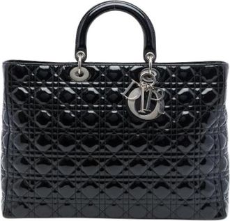 Dior Pre-owned Lady Handbag - Dames - Vintage Handtas - Zwart - ONE Size - Leer - Vintage