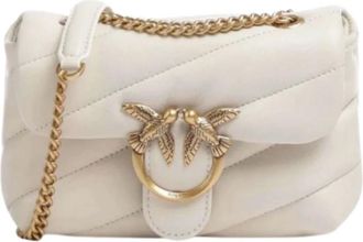 Pinko Pinko, Tassen, Dames, Wit, ONE Size, Leer, Love Baby Puff Bag