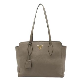 Prada Pre-owned Tote Bags, female, Gray, Size: ONE SIZE Pre-owned Leather Tote Bag